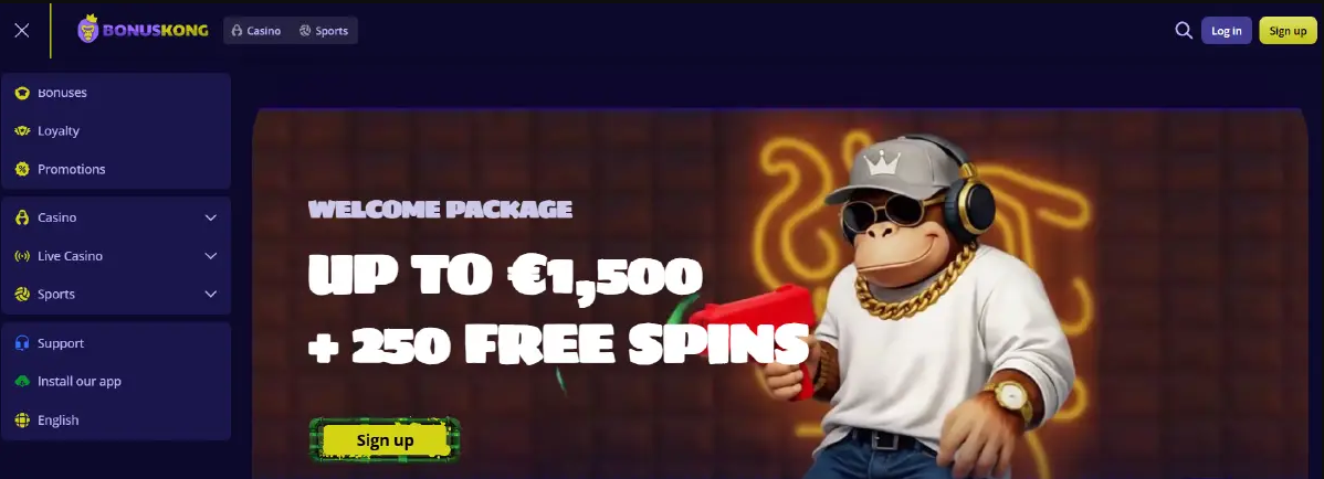 Bonuskong Casino – Krypto-freundliches Casino mit 1.500 EUR Bonus Casino